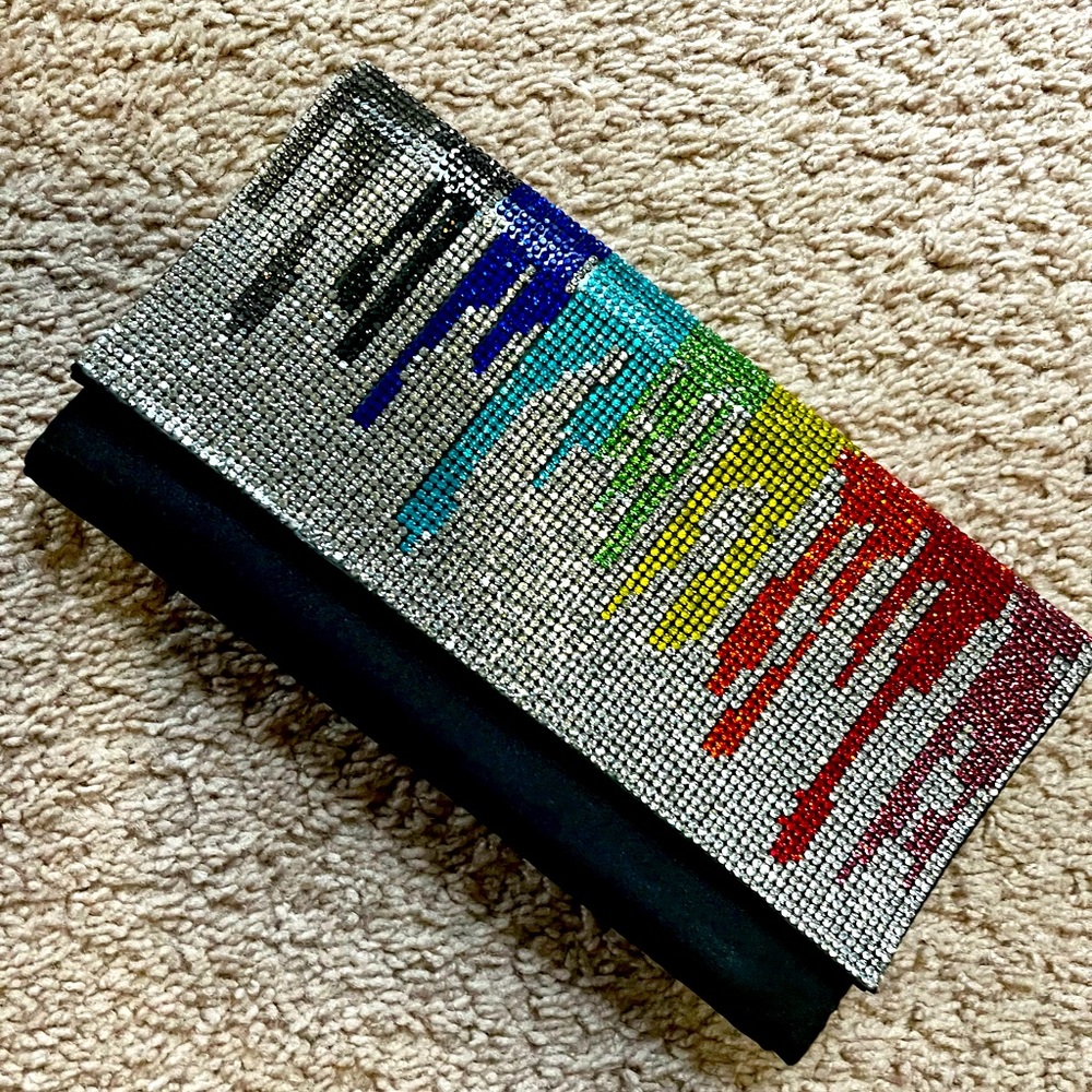 INC Satin Rhinestone Clutch (colors)